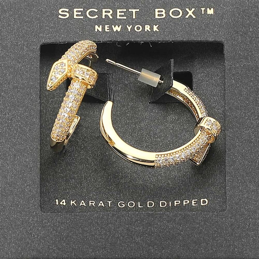 14k Gold Nail Hoop Earrings